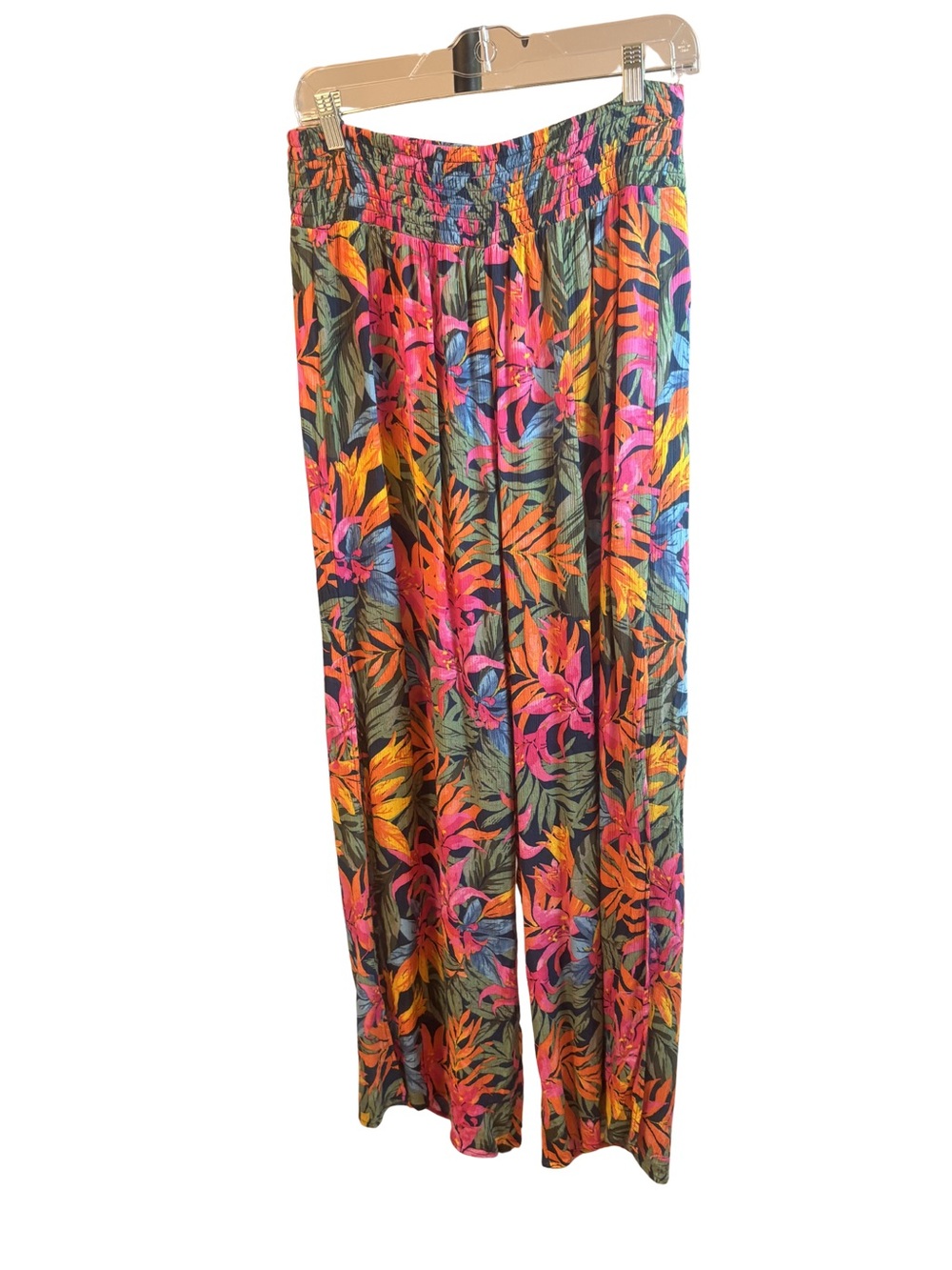 Shade & Shore Multicolor Tropical Wide-Leg Pants Beach Wear Lg New